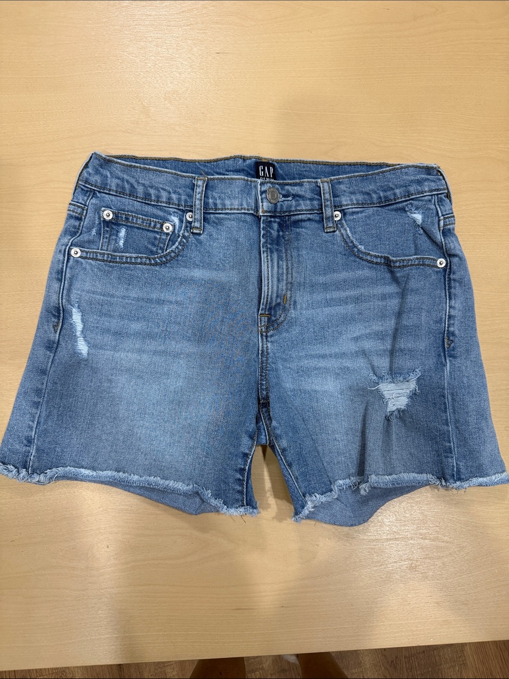 GAP Light Blue Distressed Denim Jean Shorts